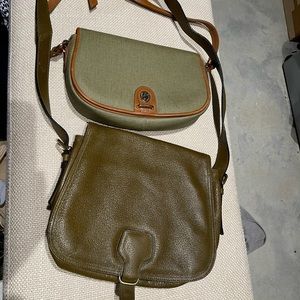 Holt Renfrew and Liz Claiborne green cross body purses